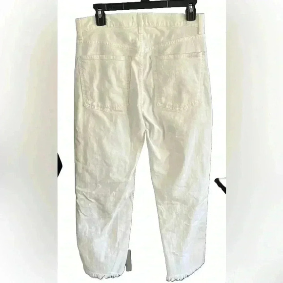 7 For all Mankind -High Waist Cropped Straight white Jeans Women’s Size 30 - Picture 2 of 12